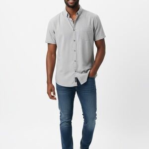 Calvin Klein Men's Casual Gray Button Down Shirt